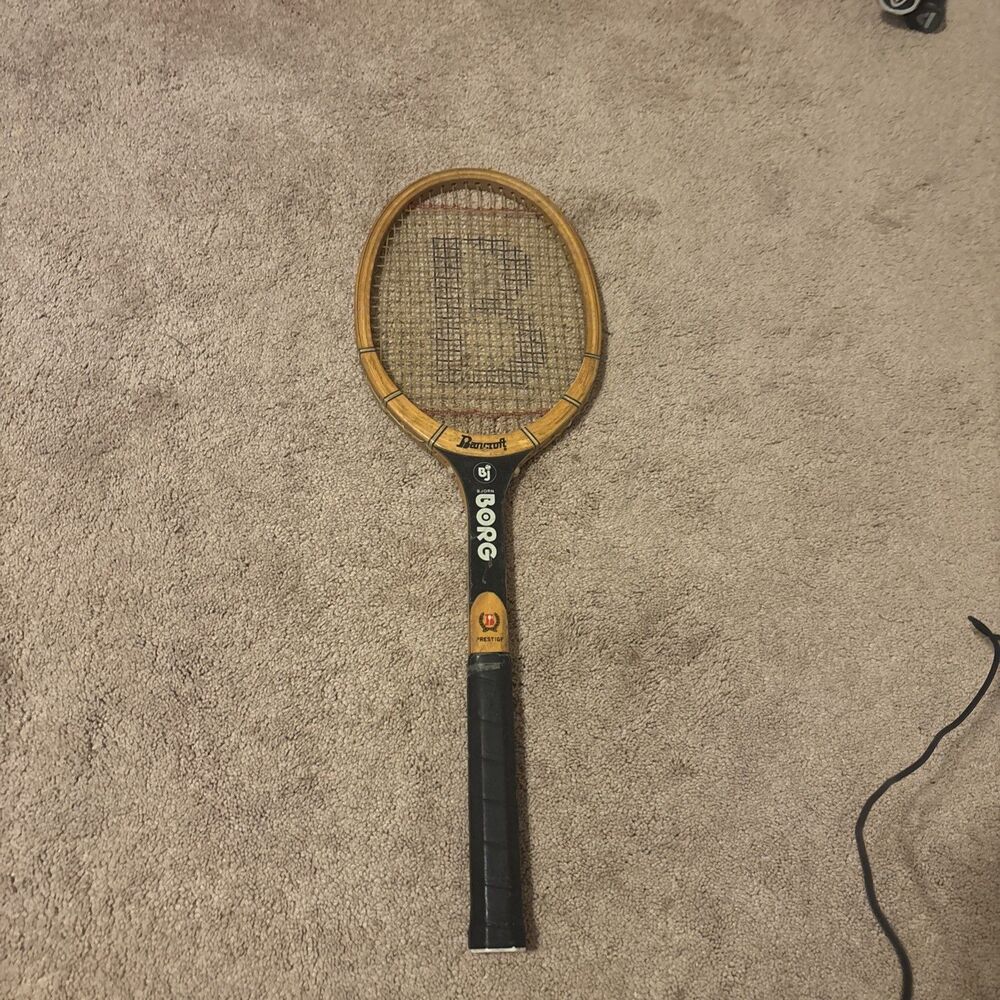 Bjorn Borg Bancroft Tennis Racquet 4 5/8 Prestige Wood Vintage